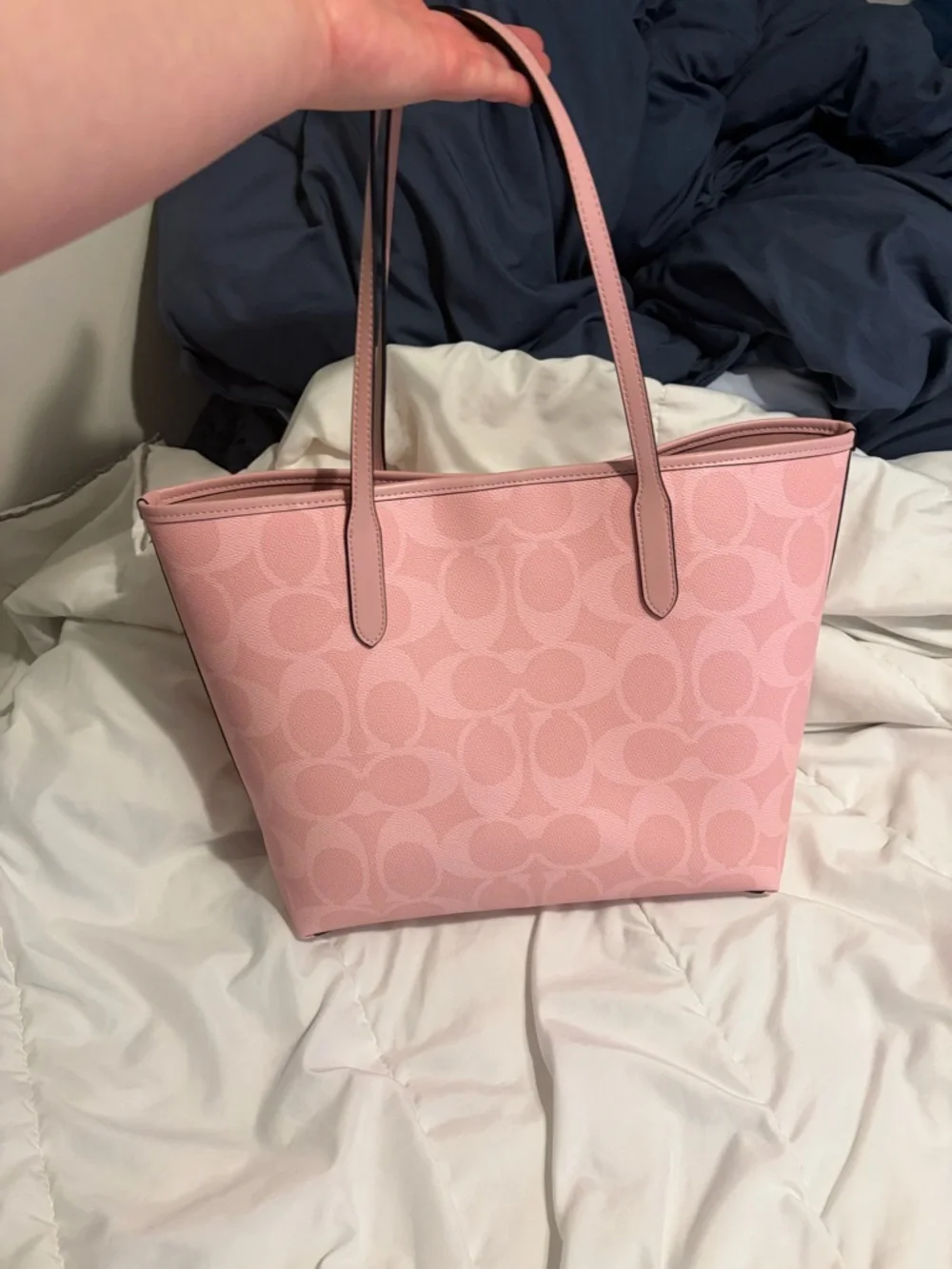 Pink Signature Pvc Tote with Gold Hardware - Picture 3 of 5